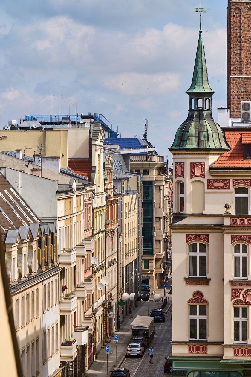 Panorama Wrocławia ze szczytu kamienicy na pl. Solnym
