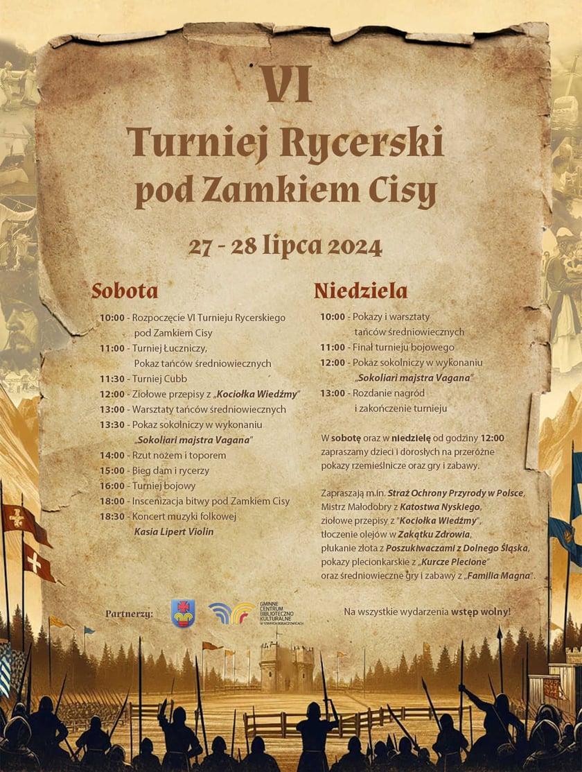 Program turnieju w zamku Cisy