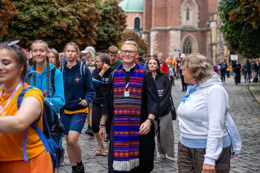 Początek pieszej pielgrzymki na Jasną Górę we Wrocławiu, 2 sierpnia 2024