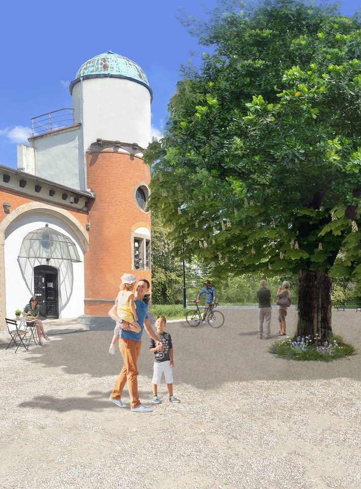 Wizualizacja do drugiego etapu rewitalizacji wzgórza z Bastionem Sakwowym