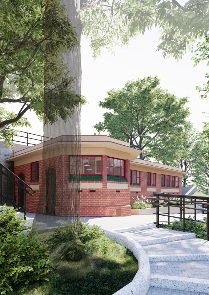 Wizualizacja do drugiego etapu rewitalizacji wzgórza z Bastionem Sakwowym