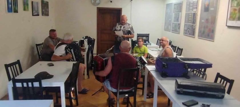 Pr&oacute;ba zespołu ukraińskiego przy Chopina 9A