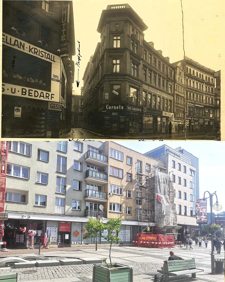 Współczesne i przedwojenne zdjęcia Wrocławia, ul. Oławska