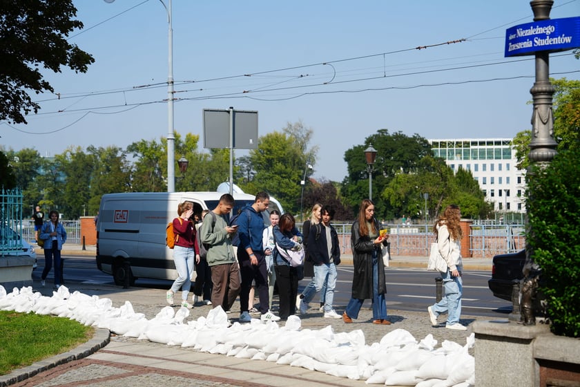 Zabezpieczenia w centrum Wrocławia, 18 września 2024