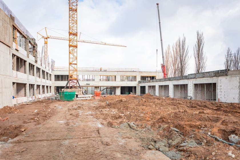 Budowa ZSP na Zwycięskiej (koniec lutego 2025 roku)