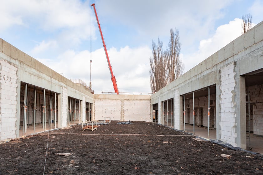 Budowa ZSP na Zwycięskiej (koniec lutego 2025 roku)