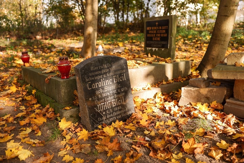 Stele odkryte na gruzowisku na cmentarzu przy ul. Krzyckiej na Krzykach