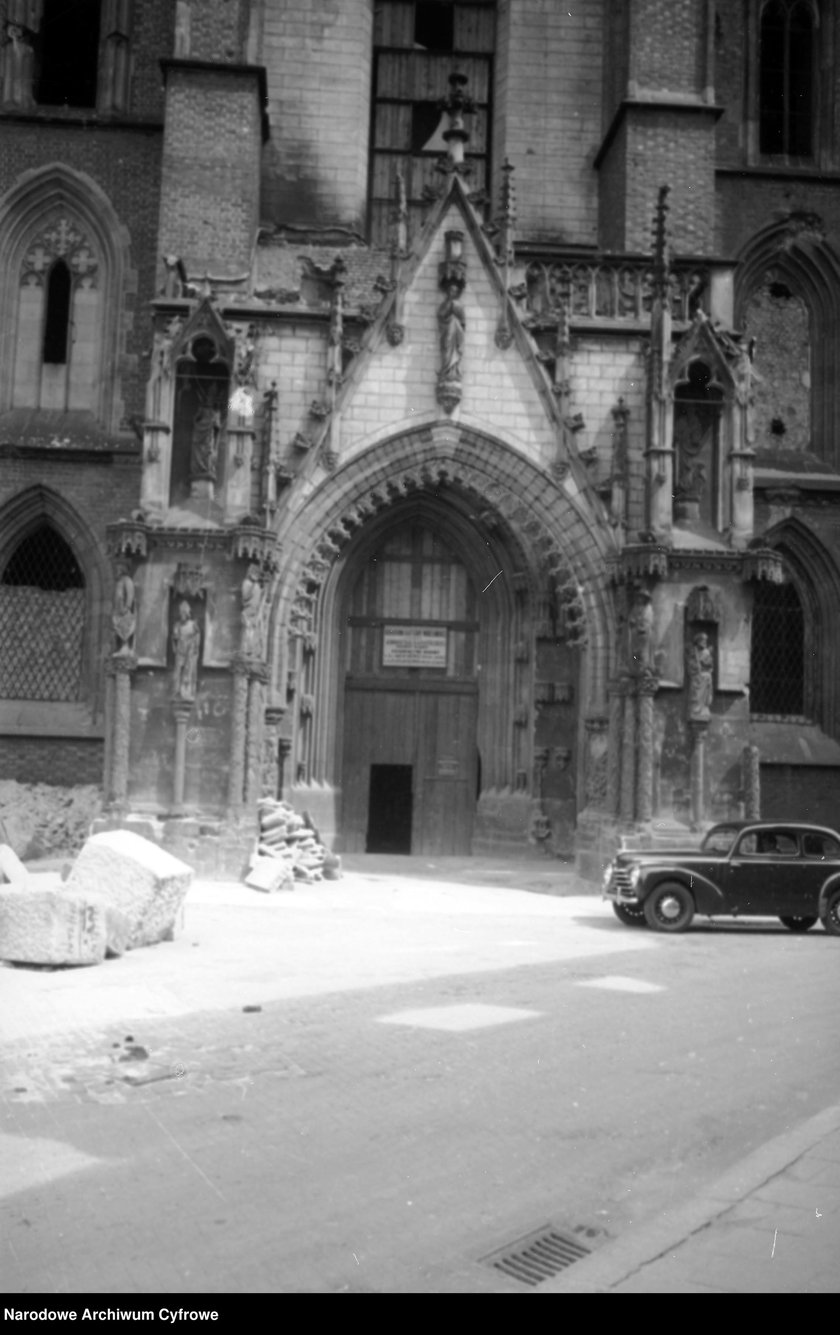 Wrocław w 1950 roku. Katedra