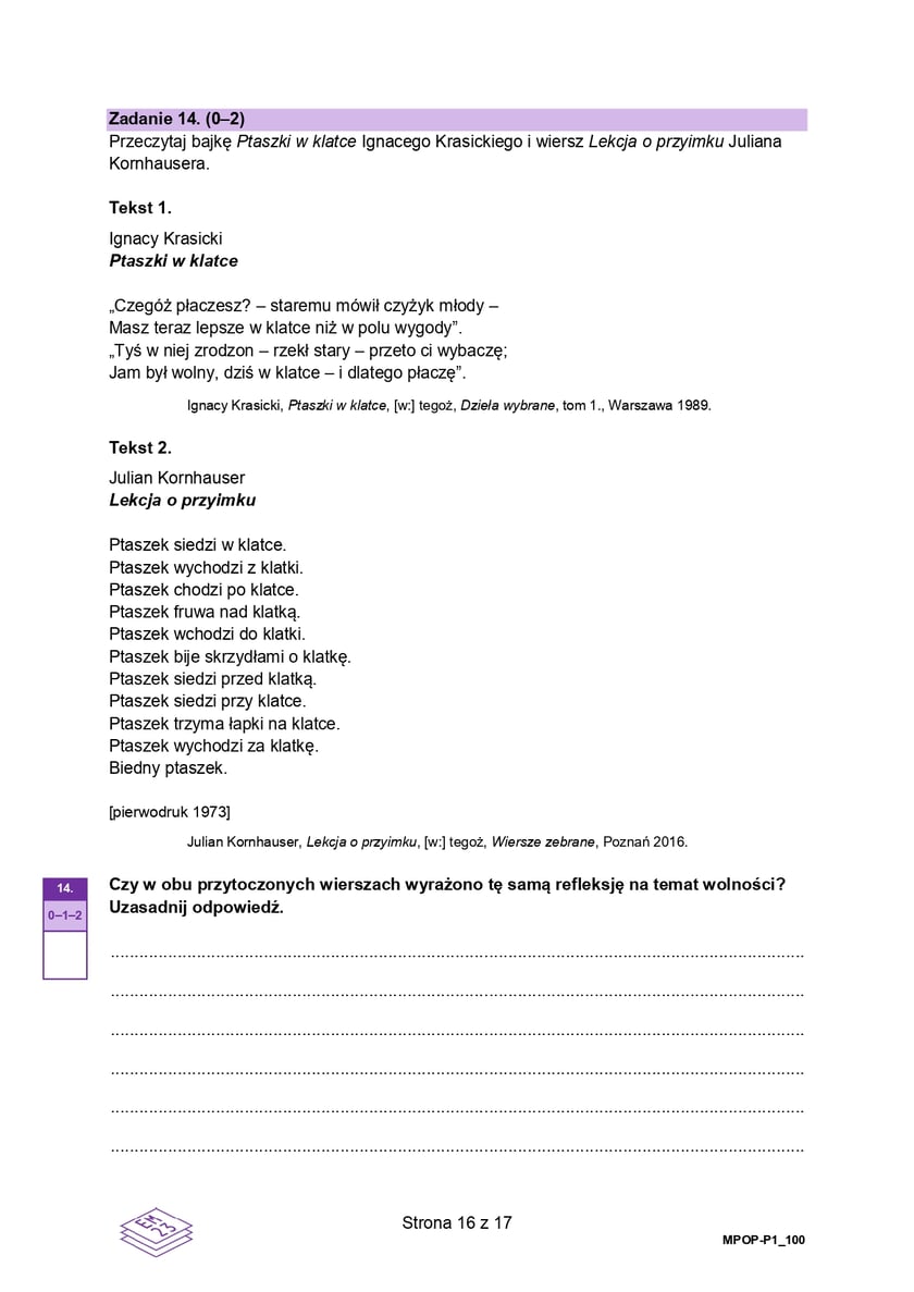 Arkusz: matura próbna 2025 z języka polskiego, poziom podstawowy - 9 grudnia 2024