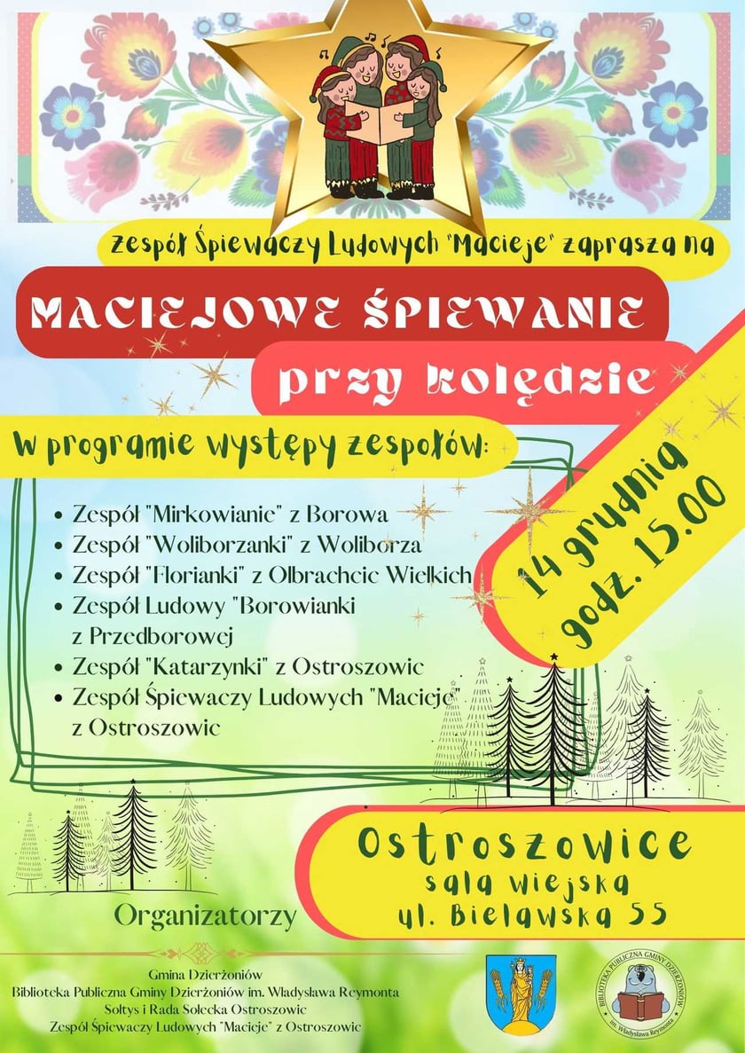 Program kolędowania w Ostroszowicach, 14 grudnia, od godz. 15