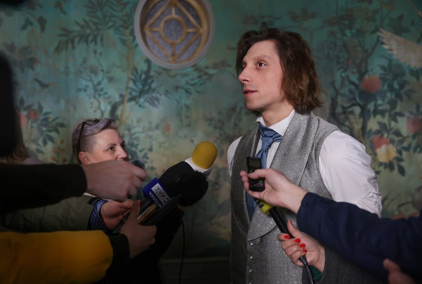 Plan filmu "Chopin, Chopin!" we Wrocławskiej Wytwórni Filmowej. Aktor Eryk Kulm