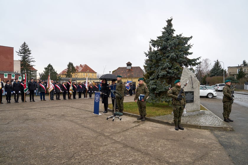 Uroczystości upamiętniające ofiary marszu śmierci. Wrocław, Leśnica, 23.01.2025