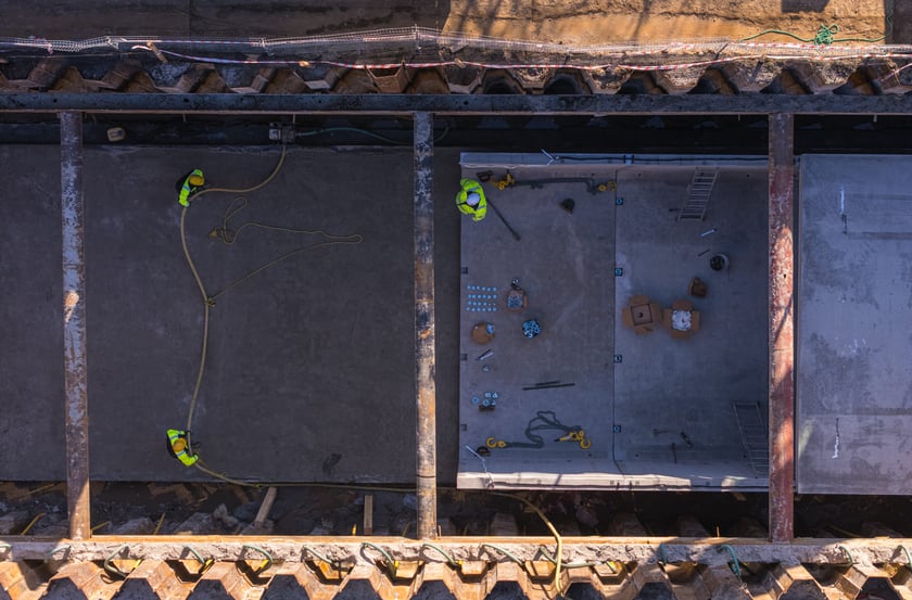 Budowa zbiornika retencyjnego na Jagodnie, widok z drona