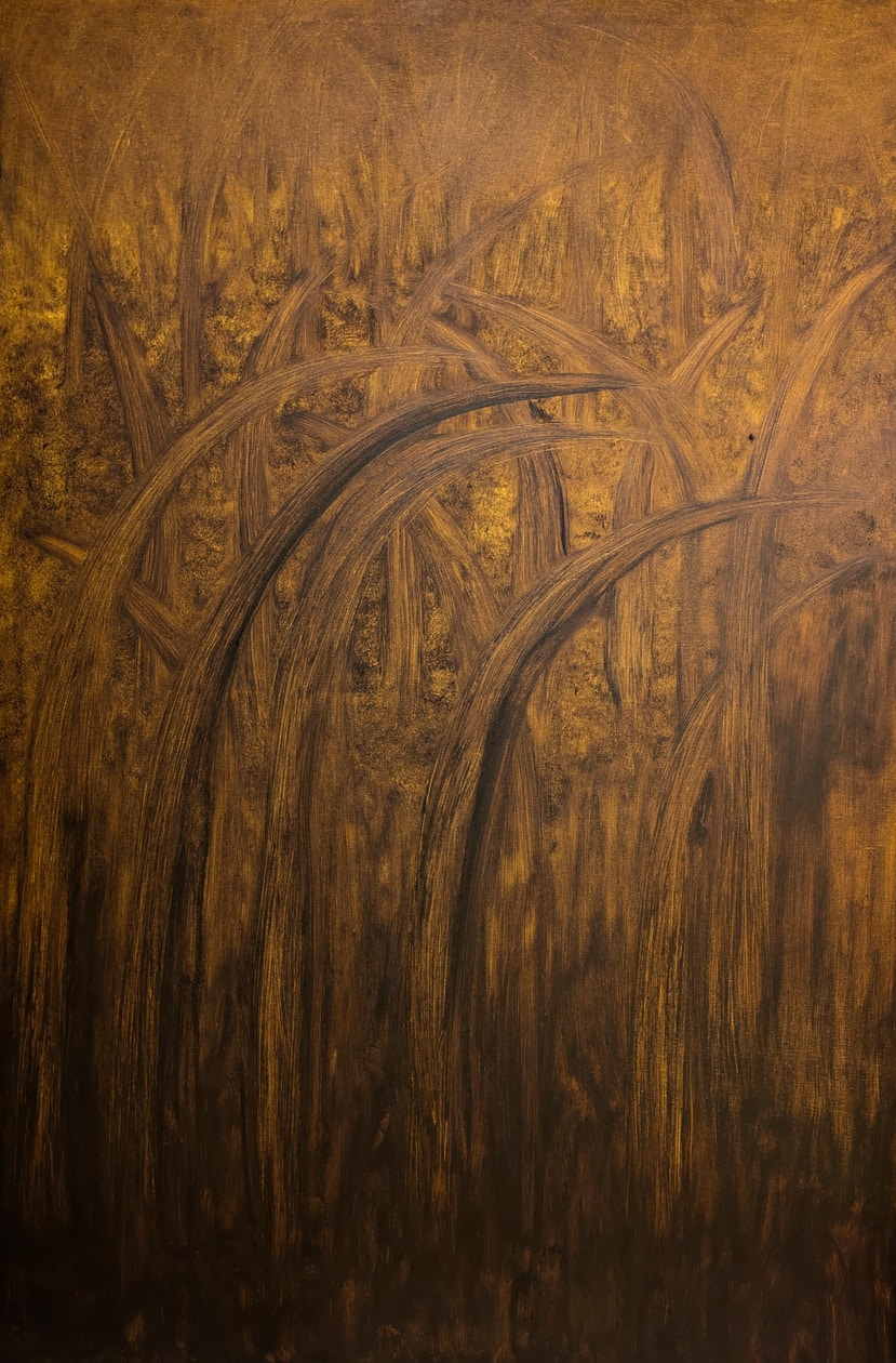 Obraz namalowany przez Dariusza Wojdygę przy użyciu pigmentu zrobionego z rdzy