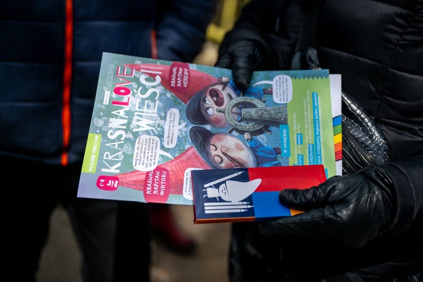 Odsłonięcie figurki krasnala Raciworka przy Kładce Złotnickiej