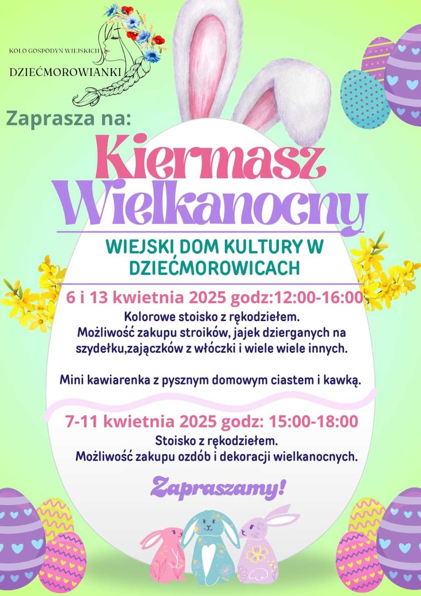 Program jarmarku wielkanocnego w Dziećmirowicach