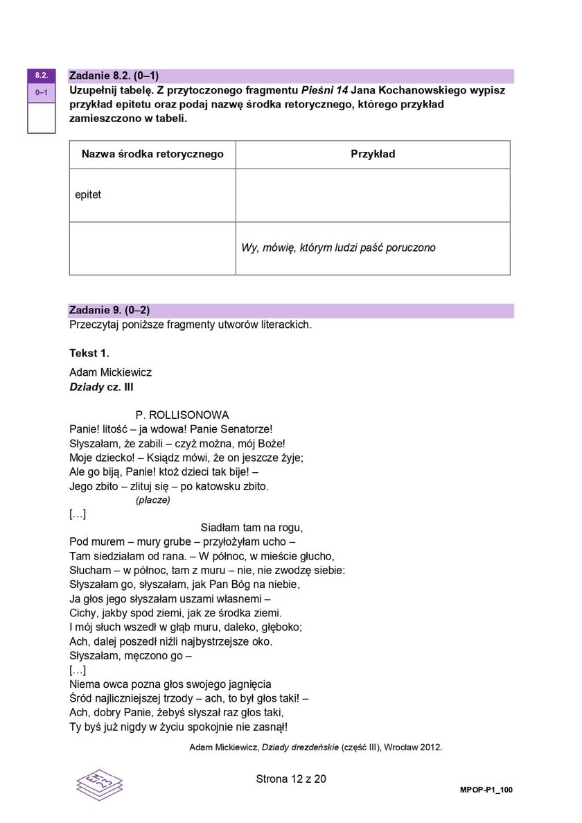 Matura 2025. Język polski, poziom podstawowy - arkusz 1 (testy)