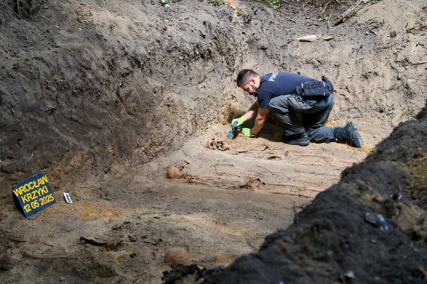 Prace archeologiczne specjalistów z Pracowni POMOST na cmenatrzu na Krzykach