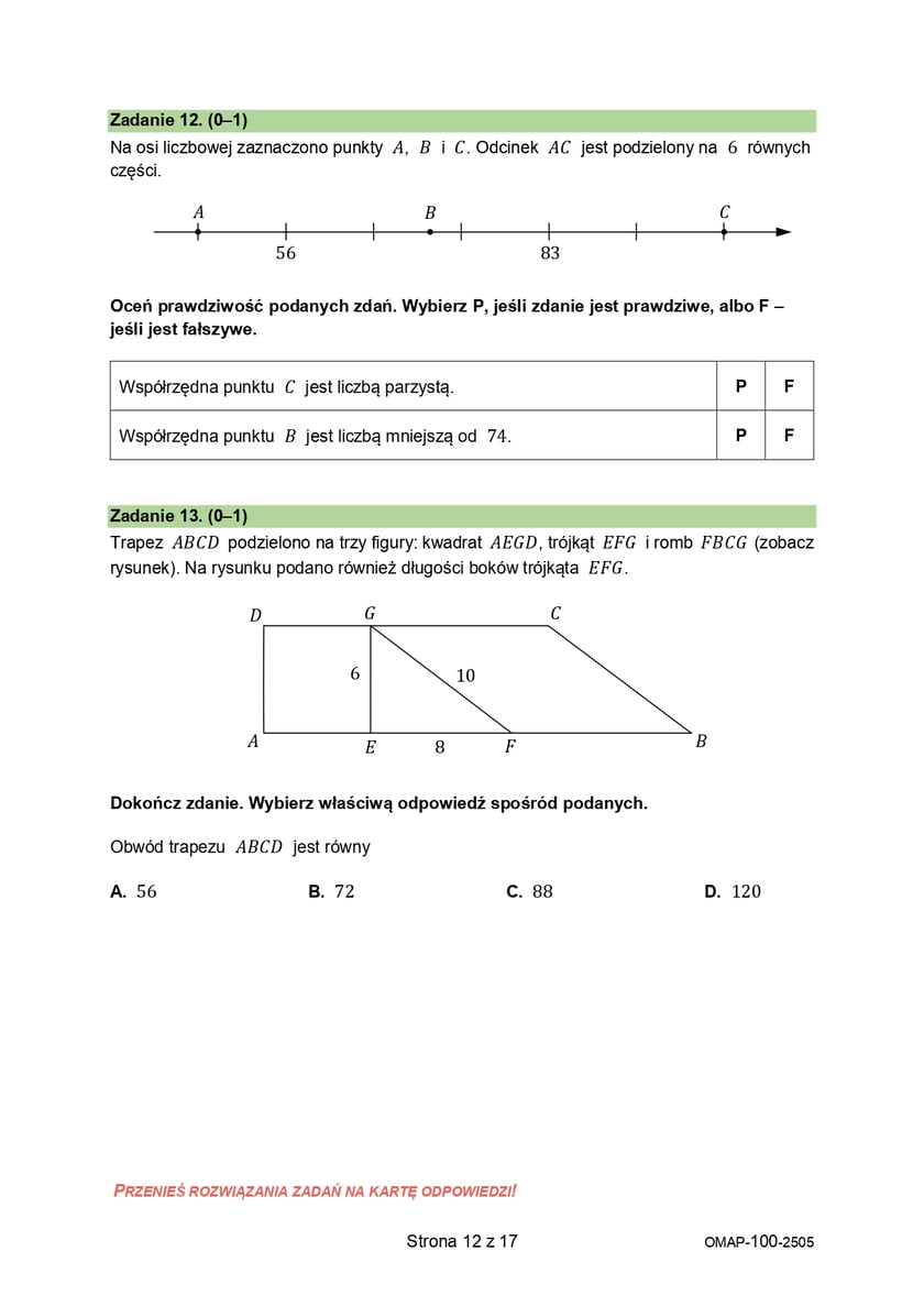 Egzamin ósmoklasisty 2025 - matematyka