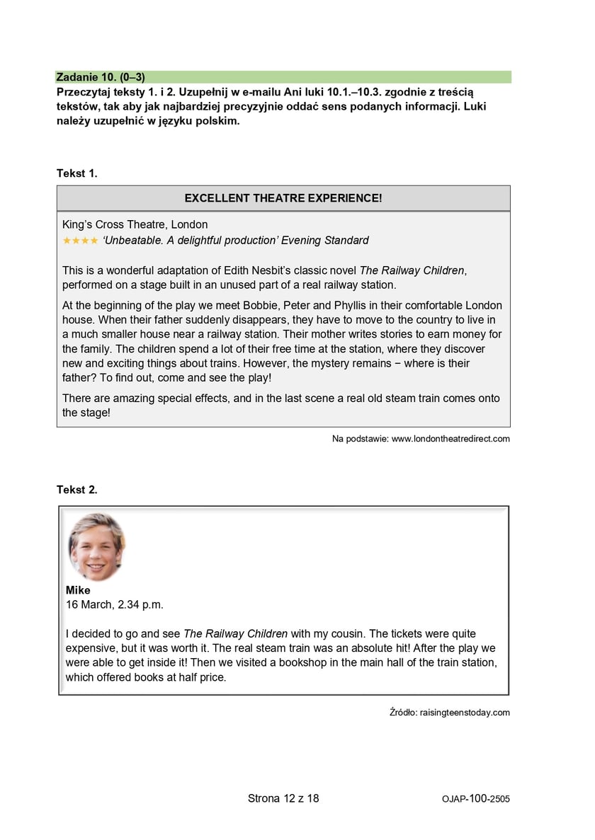 Egzamin ósmoklasisty 2025. Język angielski, arkusze CKE