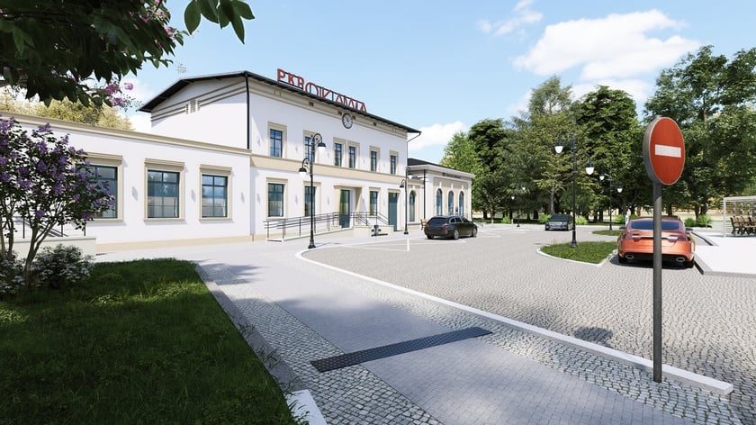 Dworzec kolejowy w Oławie. Wizualizacja.