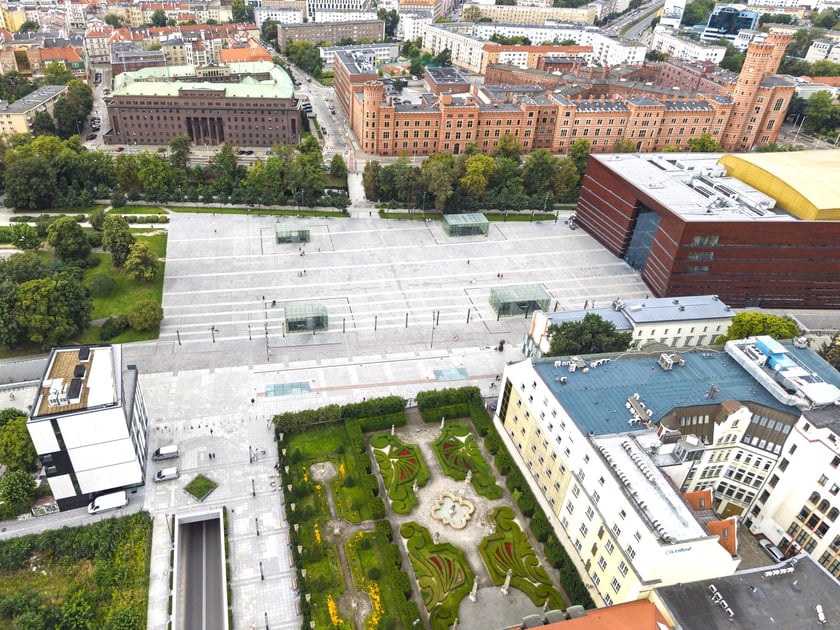Plac Wolności we Wrocławiu przed rozpoczęciem remontu - sierpień 2025 r.