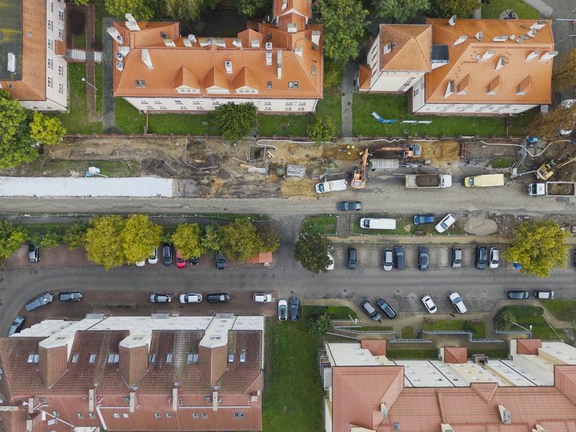 Przebudowa Koszarowej na początku października 2025