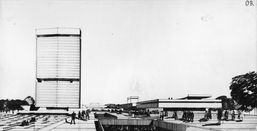 Projekt konkursowy na zabudowę placu Społecznego (1962)