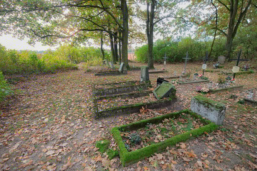 Cmentarz ewangelicki w Grabownicy - w środku pola, w niewielkim zagajniku