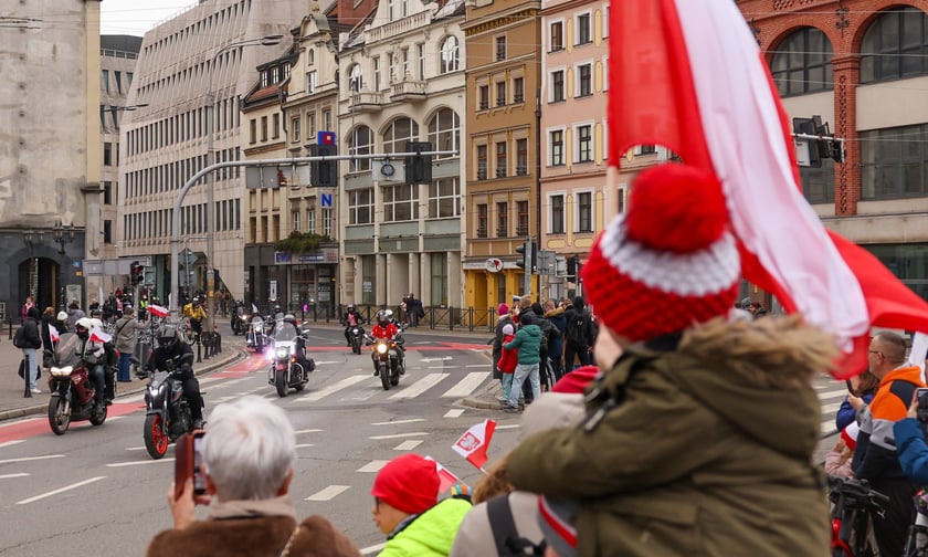 Kawalkada motocykli z okazji Święta Niepodległości we Wrocławiu, 11 listopada 2025