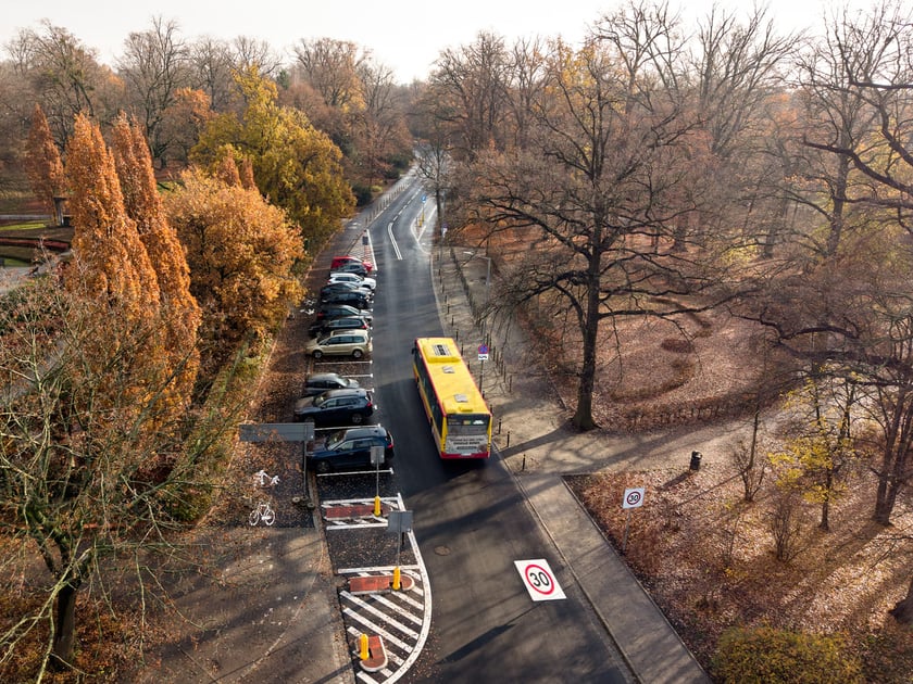 Ulica Walig&oacute;rskiego po remoncie. Wrocław, 16.11.2025.
