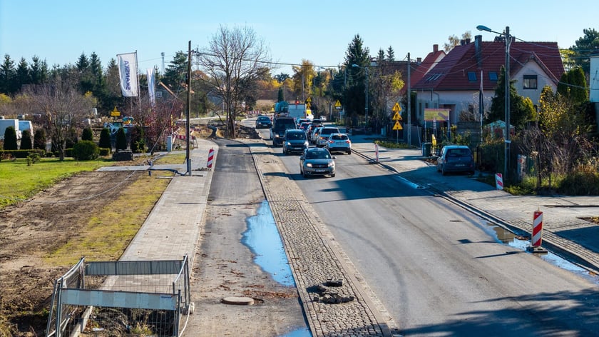 Przebudowa ulicy Wilkszyńskiej - zdjęcie z początku listopada