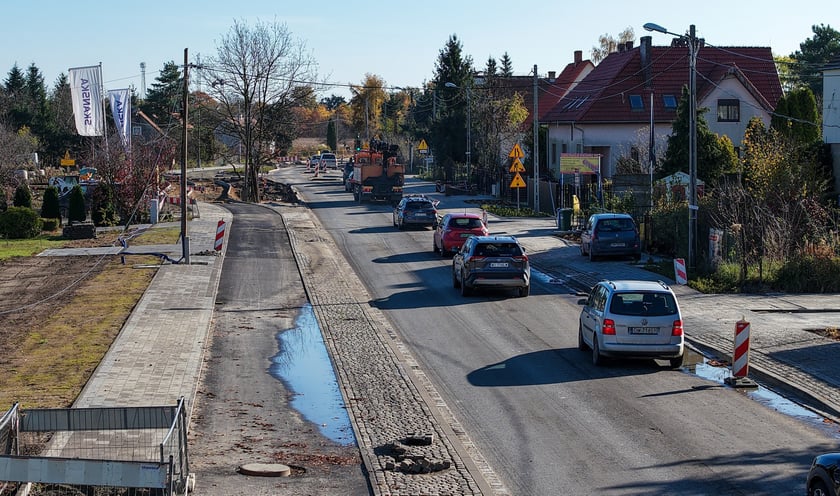 Przebudowa ulicy Wilkszyńskiej - zdjęcie z początku listopada