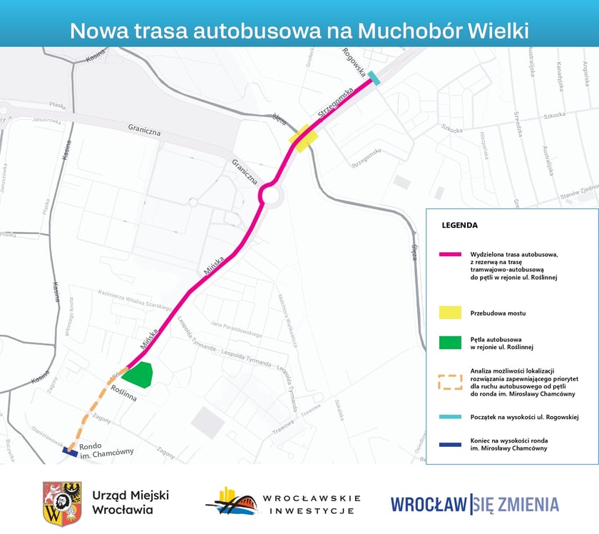 Trasa na Muchobór, mapka