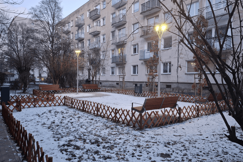 Wnętrze w kwartale ulic Braniborskiej, Trzemeskiej, Legnickiej i Dobrej po modernizacji - styczeń 2026