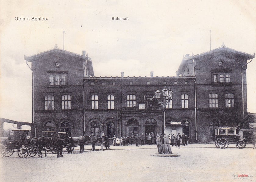 Lata 1905-1907, dworzec kolejowy w Oleśnicy przed I wojną światową