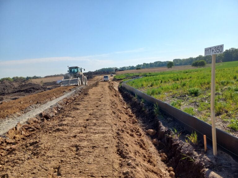 Postęp prac na odcinku trasy S8 - Kobierzyce Północ - Kobierzyce Południe.