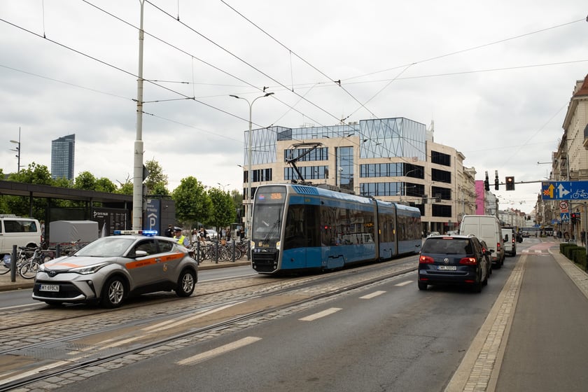 Wstrzymanie ruchu tramwajów na ul. Piłsudskiego z powodu stanu jednego z pasażerów - 6 lipca 2026 r.