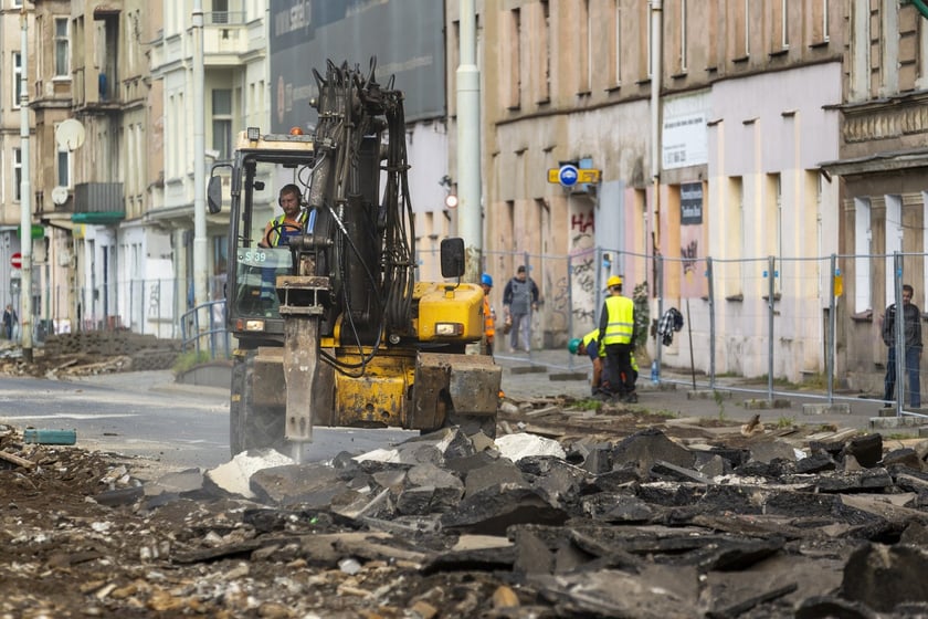 Trwa wielki remont ul. Pomorskiej i pl. Staszica na Nadodrzu