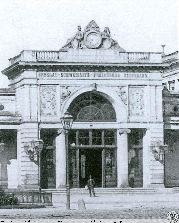 Na zdjęciu Dworzec Świebodzki we Wrocławiu, 1880-1884