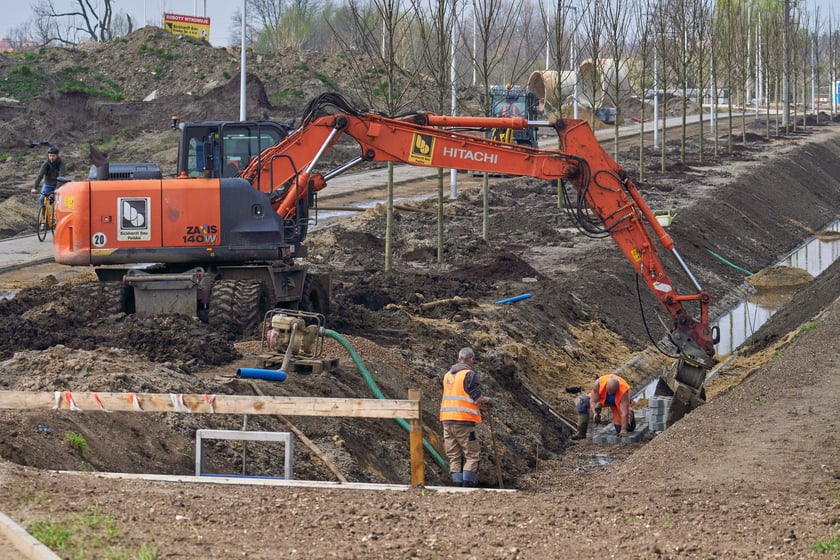 Przebudowa ulicy Kosmonautów w kwietniu 2023 r.