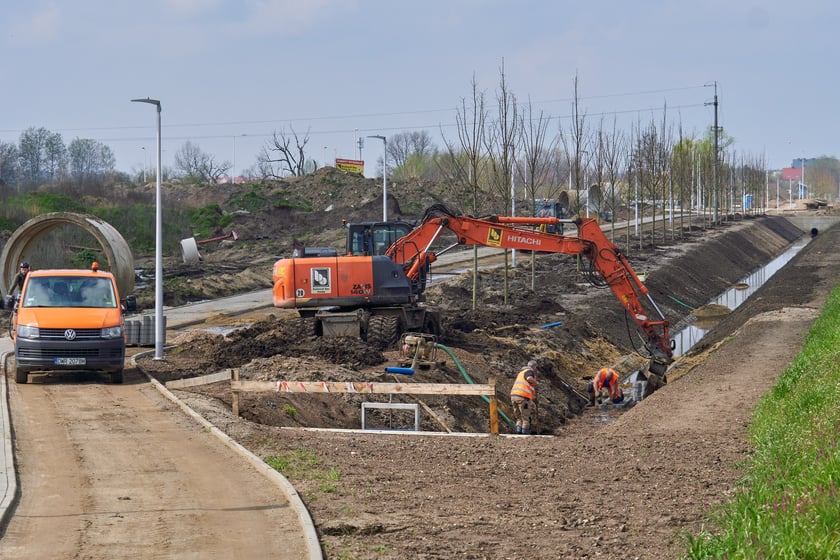 Przebudowa ulicy Kosmonautów w kwietniu 2023 r.