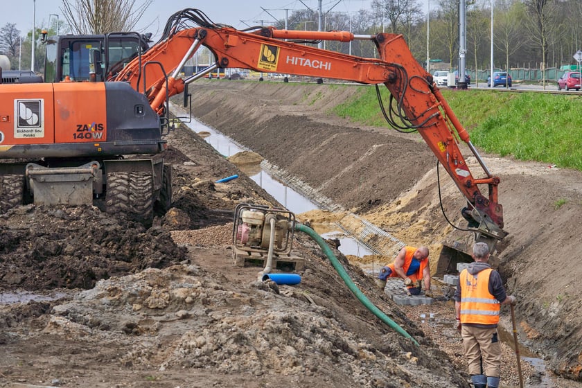 Przebudowa ulicy Kosmonautów w kwietniu 2023 r.