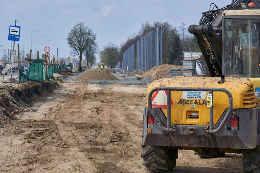 Przebudowa ulicy Kosmonautów w kwietniu 2023 r.