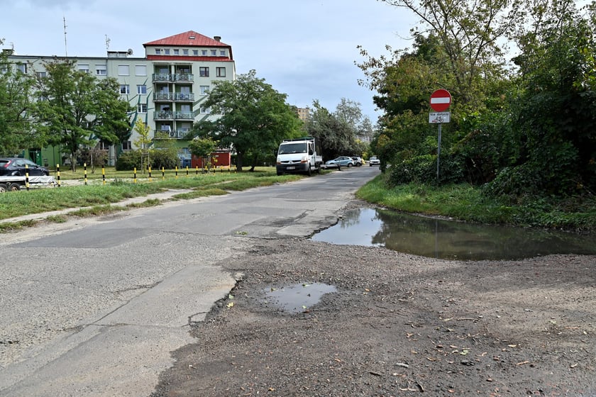 Ul. Działkowa. Tedy ma jeździć tramwaj.