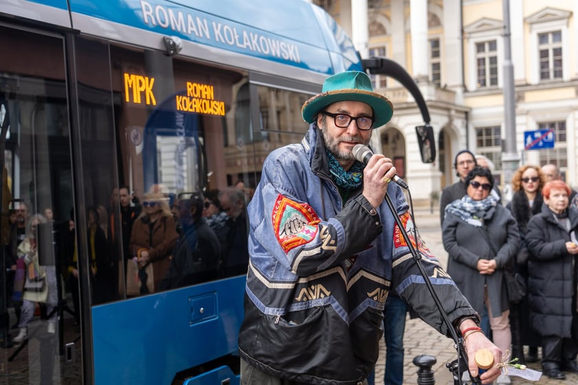 Uroczyste nadanie imienia Romana Kołakowskiego tramwajowi MPK Wrocław, 23 marca 2024