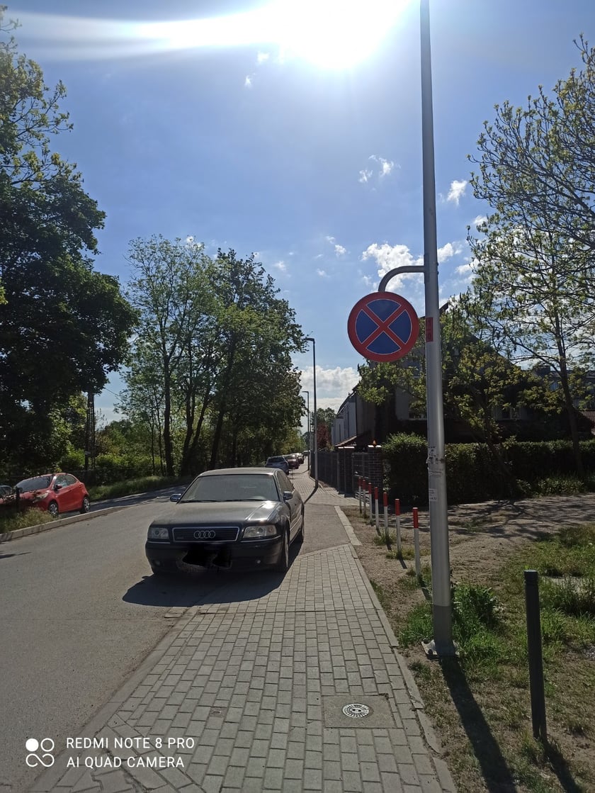 Nieprawidłowo zaparkowane samochody - mimo znaku B-36