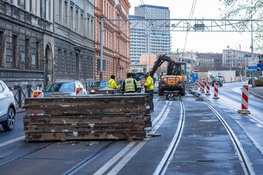Remont torowiska na Podwalu - 04.01.2025
