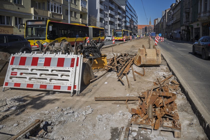 Remont torowiska na ulicy Piotra Skargi