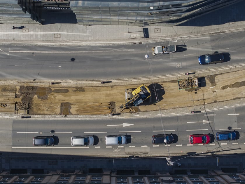 Remont torowiska na ulicy Piotra Skargi